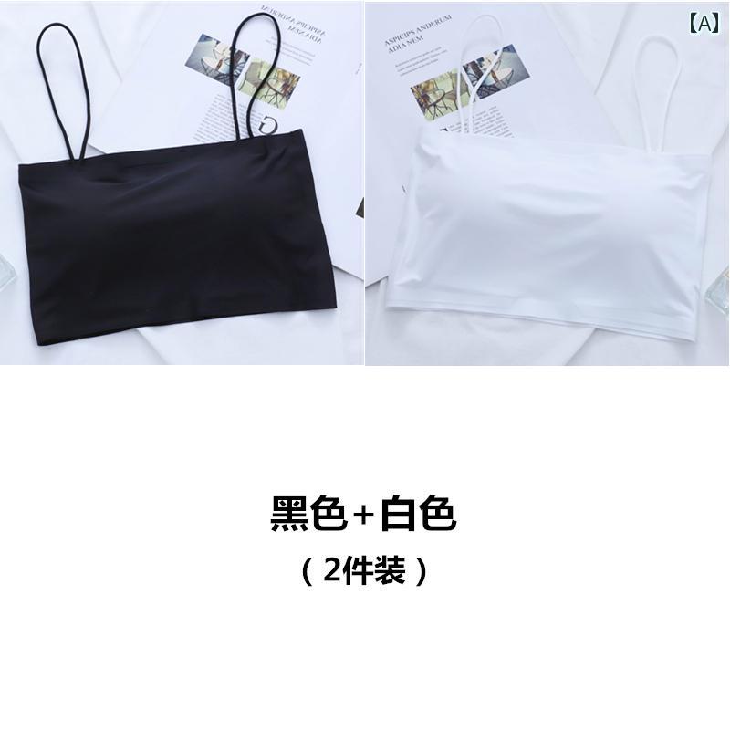 インナー レディース キャミソール ショート丈 胸パッド ブラトップ 薄手 ひんやり 涼しい ナイロン スリムフィット 伸縮性 シンプル おしゃれ 2枚セット ...