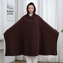 フリース レディース メンズ 大人 大きいサイズ ゆったり コーマ綿 秋冬 暖かい 防寒 坐禅用 修行 フード ポケット シンプル 無地 コーヒー色 グレー 紺