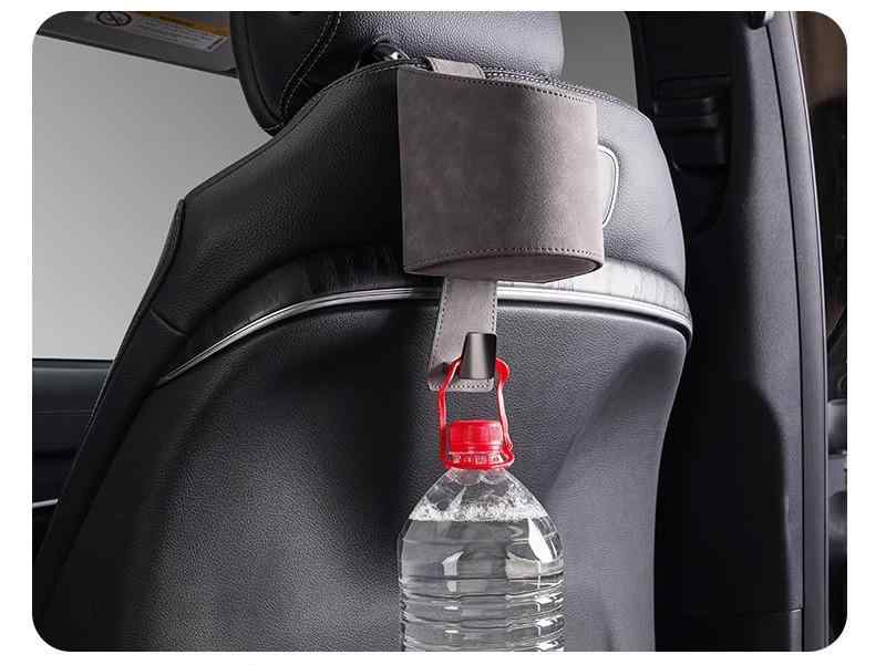 ドリンクホルダー 車 吊り下げ 後部座席 バッグ 収納 整理 水筒 ペットボトル 上品 おしゃれ スエード ..