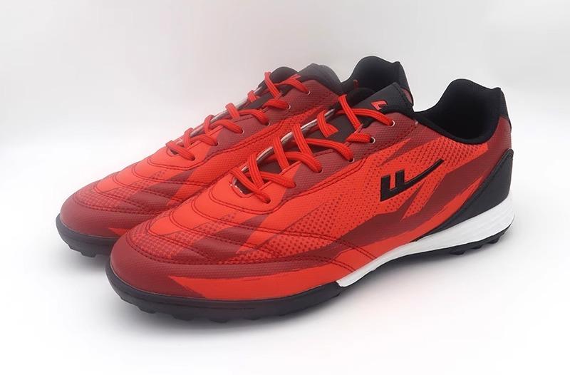 サッカースパイク 大人 ユニセックス 合皮 TFスタッド 衝撃吸収 人工芝 フットボール トレーニング スポーツ シューズ おしゃれ 赤 青