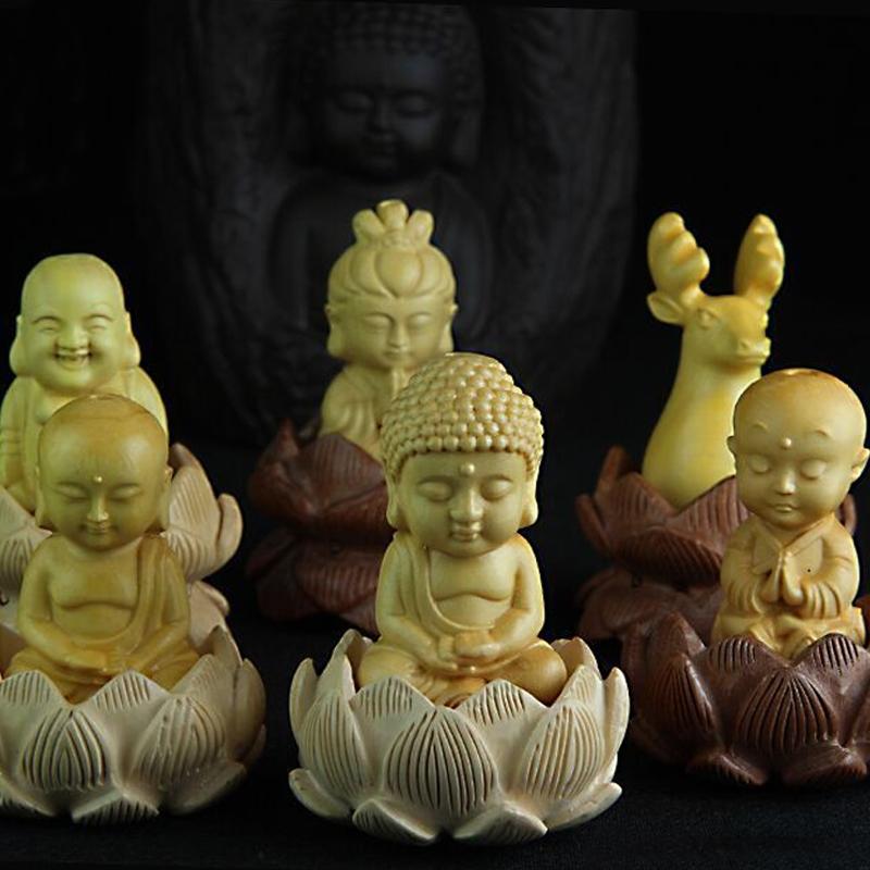 ペンダント トップのみ ネックレス 車内 装飾 仏像 如来 観音 弥勒 蓮座 アクセサリー 木 ツゲ 彫刻 フ..