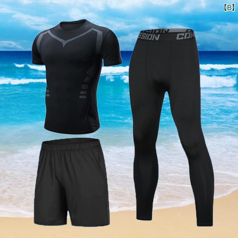 ラッシュガード メンズ 長袖 水着 全身 日焼け防止 水泳 パンツ ダイビング 上下セット 大きいサイズ 伸縮 通気性 カジュアル おしゃれ 速乾 黒