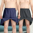 リラクゼーション ウェア メンズ エステ パンツ トランクス スカート 2way 大きいサイズ コットン ウエストゴム ボタン留め 柔らかい 吸水 通気性 ゆっ...