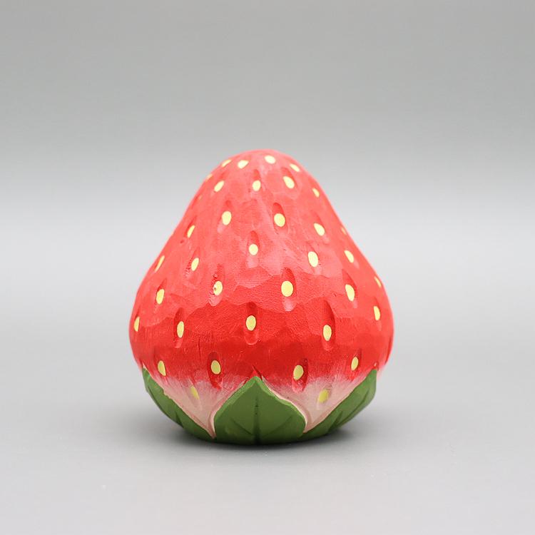 置物 インテリア かわいい 木彫り フルーツオブジェ イチゴ 家庭用 卓上 車載 アクセサリー 子供 おもちゃ 誕生日 プレゼント 工芸品