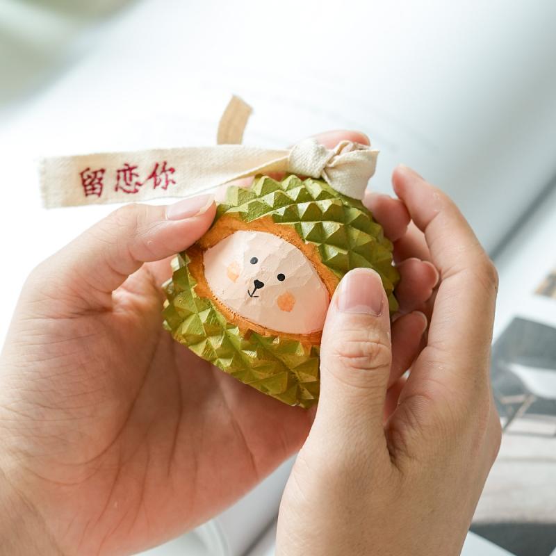 置物 インテリア 木彫り 小さめ フルーツオブジェ 人形 木 工芸品 卓上 リビング デコレーション かわ..