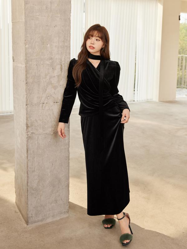 スカート レディース レトロ フレア ミモレ丈 秋冬 起毛