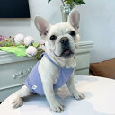 犬 夏服 ニット 薄手 アヒル フレンチブルドッグ 中型 ノースリーブ 通気性 スリング カジュアル シンプル 柔らかい 大きいサイズ 紫 緑 ピンク