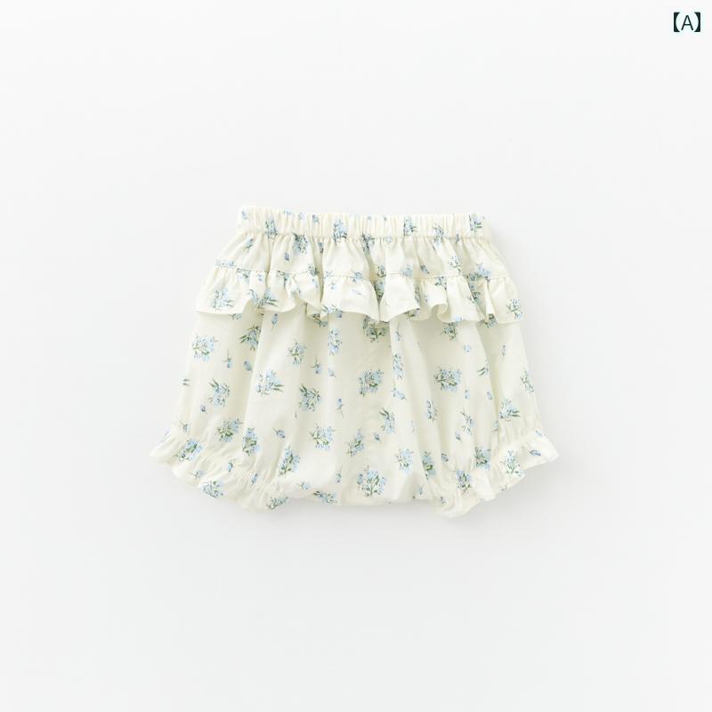かぼちゃパンツ ベビー 夏 女の子 キッズ ブルマ 綿 ウエストゴム フリル ショート...
