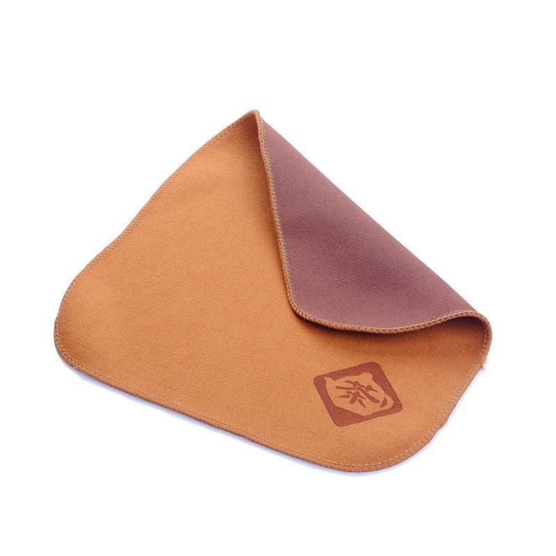 茶巾 中国風 四角形 綿麻混紡 厚手 二重層 点前布 キッチン用品 雑貨 小物 吸水性 布巾 ティークロス タオル シンプル おしゃれ ブラウン 漢字