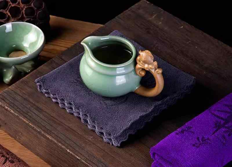 茶巾 禅 正方形 厚手 吸水性 布巾 点前布 クロス タオル テーブルマット キッチン用品 雑貨 小物 シンプル おしゃれ グレー ブラウン 紫 漢字