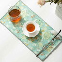 茶巾 中国風 禅 四角形 刺繍 吸水性 布巾 点前布 ティー クロス タオル 台拭き キッチン用品 雑貨 小物 シンプル おしゃれ エレガント 青 ピンク 風景...