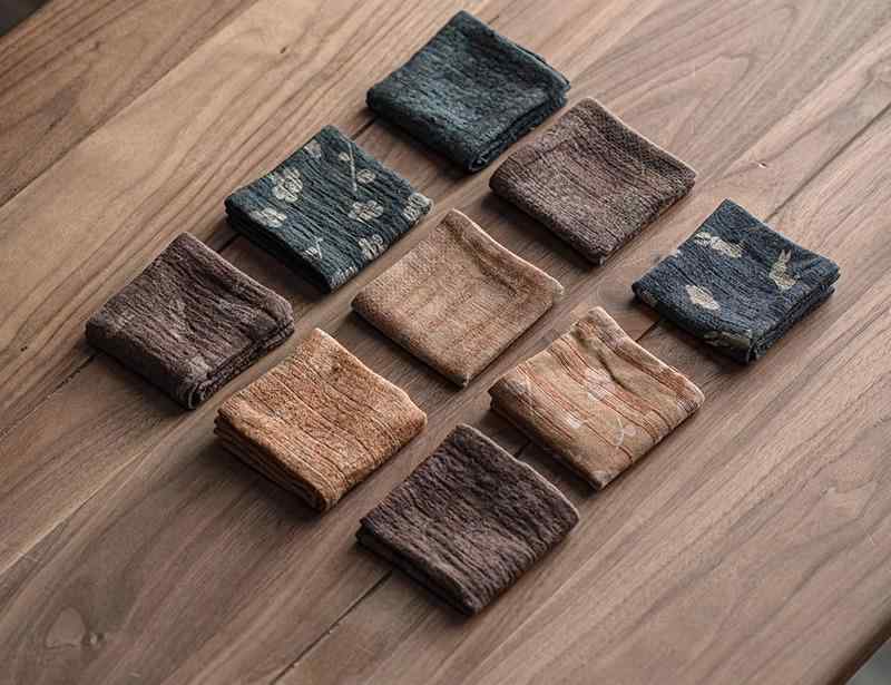 茶巾 禅 中国風 四角形 コットン リネン 吸水性 布巾 点前布 クロス タオル マット キッチン用品 雑貨 小物 シンプル エレガント 青 ブラウン ウサギ 花柄