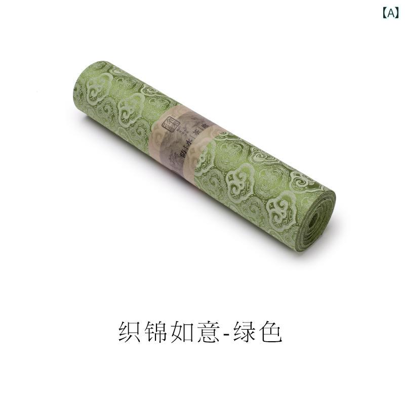 テーブルランナー 中国風 レトロ 防水 クロス キッチン用品 雑貨 小物 ディスプレイ インテリア シンプル エレガント おしゃれ 緑 茶 アイボリー