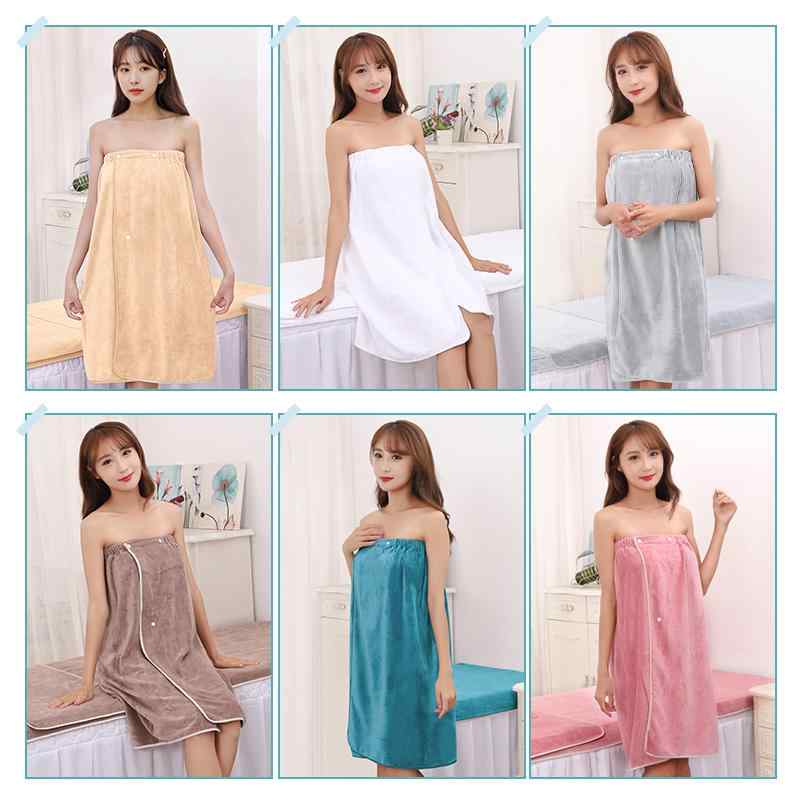 リラクゼーション ウェア エステ ガウン ラップ 巻き タオル バスローブ フリーサイズ スナップボタン レディース ゆったり 厚手 柔らかい マッサージ チューブトップ 吸水 無地 シンプル ピンク 白 グレー