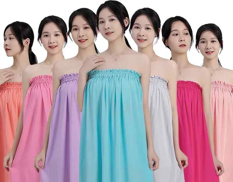 リラクゼーション ウェア エステ ガウン ラップ 巻き タオル バスローブ レディース プルオーバー ゴム ゆったり 柔らかい マッサージ 綿 フリーサイズ 無地 シンプル 紫 ピンク グレー