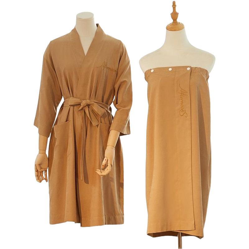 リラクゼーション ウェア エステ ガウン ラップ 巻き タオル バスローブ レディース 前開き 腰 ウエスト 紐 スナップボタン ゆったり 柔らかい マッサージ ルームウェア 通気性 無地 白 グレー