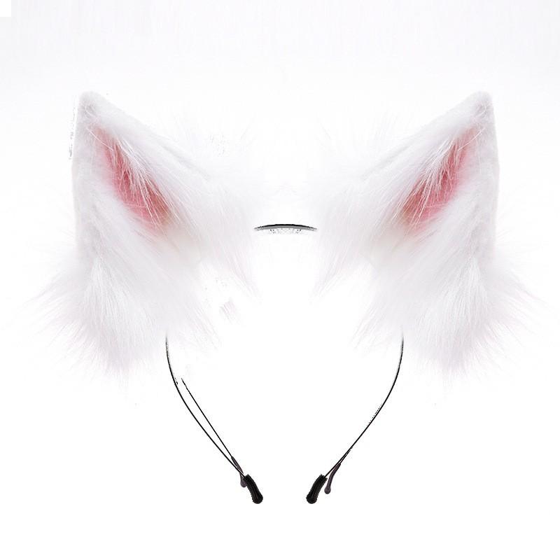 ハロウィン コスプレ アニマル ふわふわ きつね 耳 カチューシャ 尻尾 指出し グローブ 小道具セット 大人 パーティー 写真撮影用 かわいい 黒 グレー 白