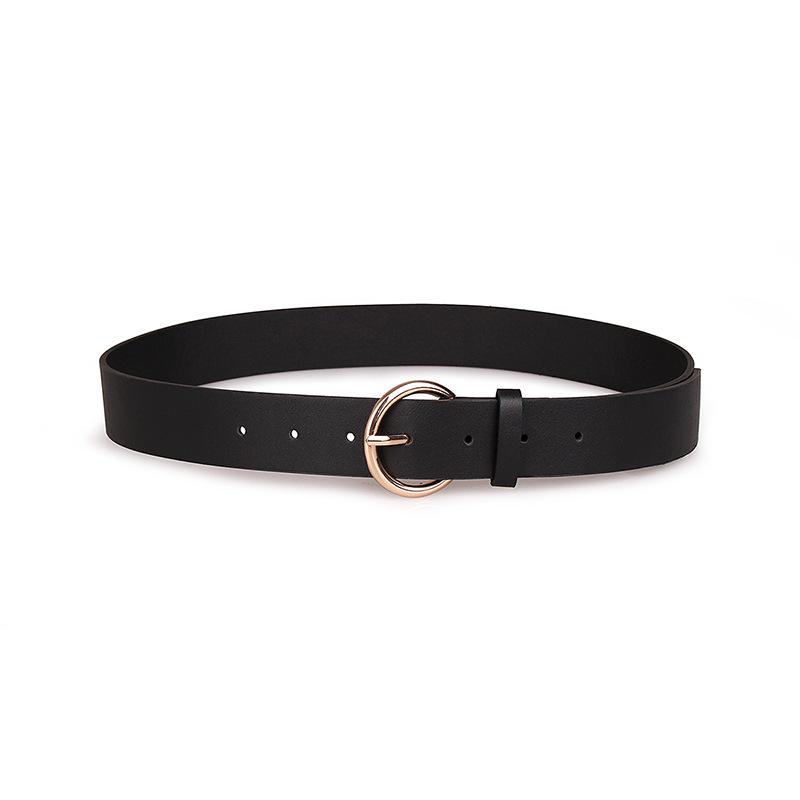 ベルト レディース シンプル 半円 バックル 平板 カジュアル 黒 おしゃれ