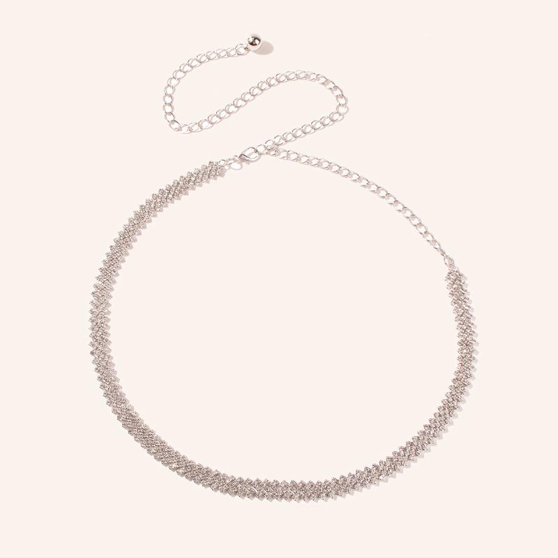 腰チェーン レディース きらきら ビジュー ラインストーン 華やか フェミニン エレガント おしゃれ パーティー ドレスアップ アクセサリー シンプル