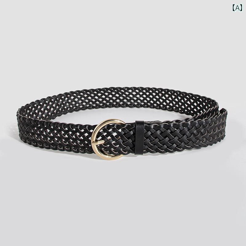 ベルト 男女兼用 メッシュ シンプル 穴無し 細身 カジュアル おしゃれ 合わせやすい コーデ デニム ワンピース 装飾