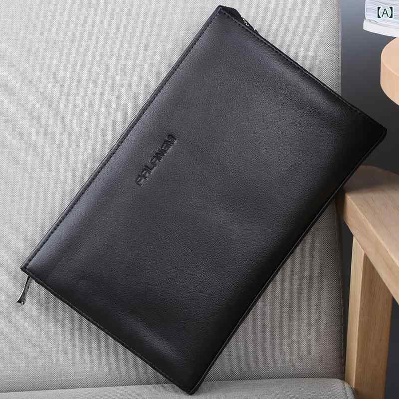 クラッチバッグ メンズ 鞄 財布 ストラップ セカンドポーチ ジッパー レザー 柔らかい 大容量 ビジネス..