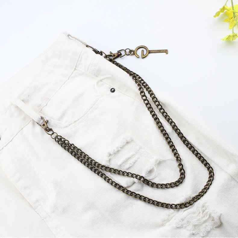 パンツチェーン 男女 ヒップホップ ダブルチェーン 金属 丸型 リング ストリート カジュアル おしゃれ 付け替え簡単