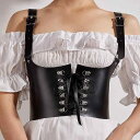 ウエストベルト レディース 黒 暗黒系 細見え バックル サスペンダー コルセット風 ストリート おしゃれ ガーリー 装飾ベルト