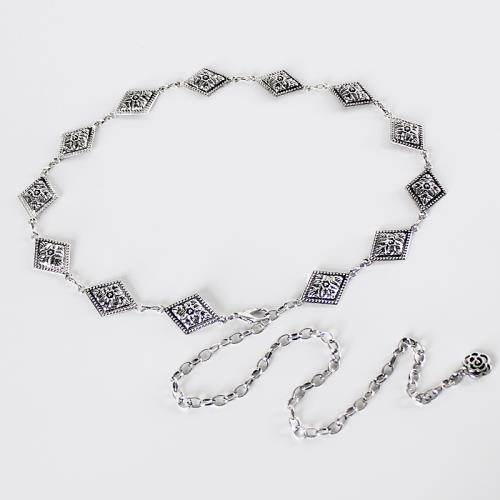 ベルト レディース 春夏 上品 エレガント シルバー 彫刻柄 金属 民族風 パンク ウエストチェーン アクセサリー