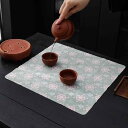 茶巾 茶道 稽古用 家庭用 レトロ チャイナ風 両面 ティータオル 吸収性 マット 布 ふきん スクエア 小さめ おしゃれ 花柄 総柄 ゴールド 青 紫