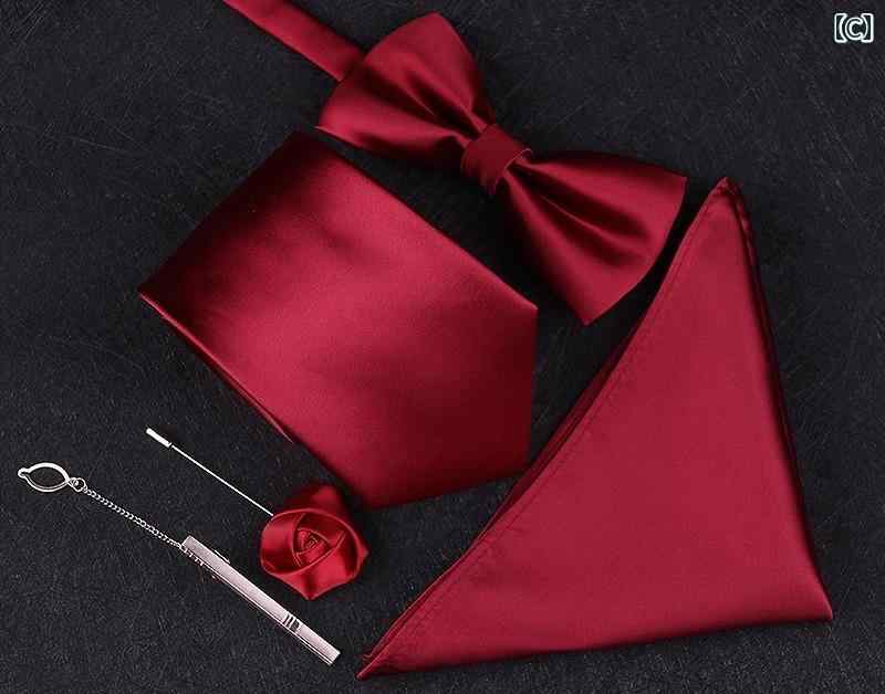 蝶ネクタイ メンズ おしゃれ レトロ セットアップ チーフ ピン 結婚式 ウエディング スーツ 新郎 ヨーロピアン 写真 撮影 衣装 フォーマル ビジネス 韓国 ペイズリー柄 ストライプ チェック 無地 光沢 赤 青 紫