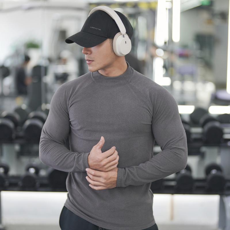 Other - Tシャツ メンズ 秋冬 長袖 ラウンドネック ストレッチ デロン 細身 スポーツ マッチョ ジム トレーニング ランニング インナー