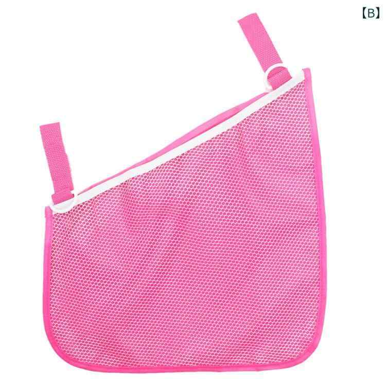 ベビーカー用バッグ メッシュ 吊り下げ アクセサリー ハンギング ポーチ 携帯 収納袋 衣類 おむつ 哺乳瓶 出産祝い プレゼント シンプル 青 黒 ピンク