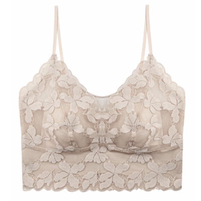 ブラジャー レディース 夏 美背 薄手 フレンチ 白 レース ノンワイヤー 谷間 強調 うさ耳カップ キャミソール風