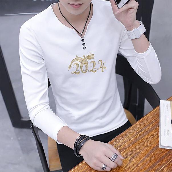 楽天フロントップ楽天市場店Tシャツ メンズ おしゃれ 長袖 ロンT Vネック プリント 民族風 春秋