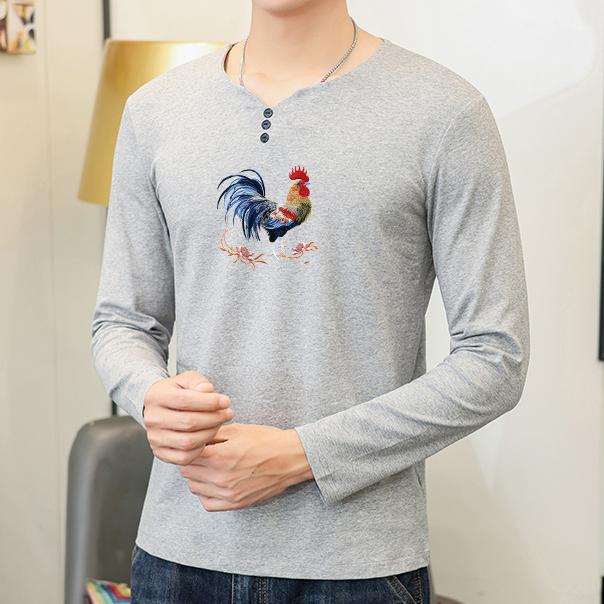 楽天フロントップ楽天市場店Tシャツ メンズ おしゃれ 長袖 ロンT Vネック スリムフィット ミディアム丈 韓国 秋 カジュアル