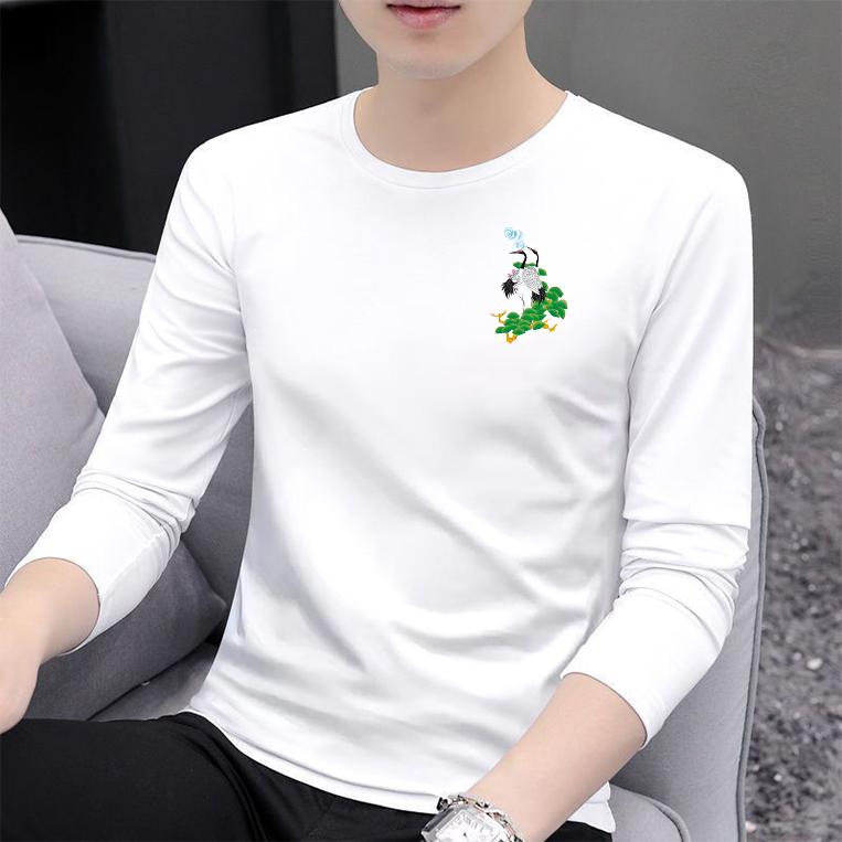 乐天商城 - Tシャツ メンズ おしゃれ 長袖 ロンT 韓国 ミドル丈 スリム ラウンドネック 秋 着回し シンプル