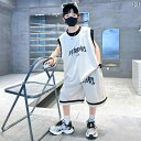 セットアップ 男の子 キッズ おしゃれ 夏 薄手 ノースリーブ スポーツ カジュアル ビッグシルエット ジュニア 夏服 大きめ 半ズボン セット