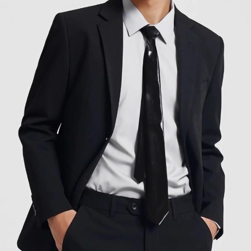 レザーネクタイ おしゃれ メンズ レディース PU ナロー スリムタイ スーツ アクセサリー 小物 ビジネス 冠婚葬祭 パーティー イベント レトロ カジュアル モード シック スタイリッシュ パンク 父の日 就職祝い ギフト 黒 白 ワインレッド