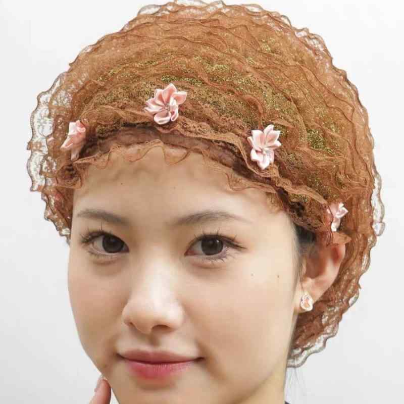 レース 帽子 レディース 大人 上品 エレガント シニア 白髪カバー 薄手 伸縮性 普段使い お出かけ 花 ..