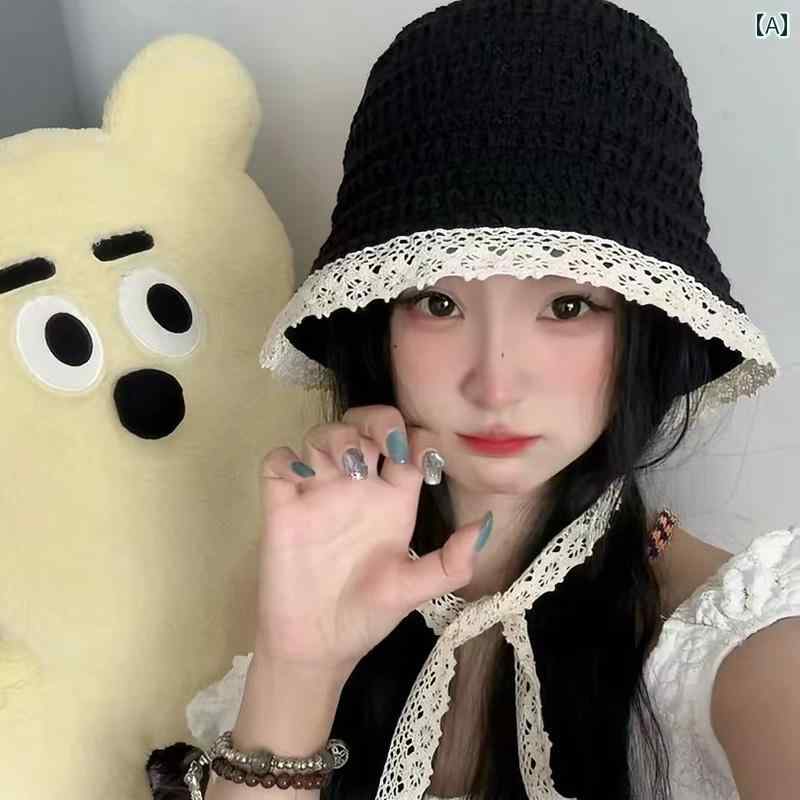 帽子 レディース ニット 大人 夏 日焼け防止 ビーチ ビーチ 旅行 お出かけ レー ストラップ シンプル ..