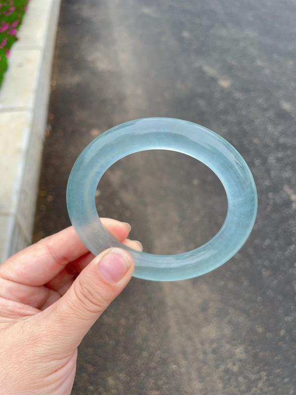 Moonstone - バングル レディース アクセサリー ブレスレット 独龍玉 ストーン ラウンド シンプル おしゃれ 透明感 青 プレゼント 誕生日 記念日