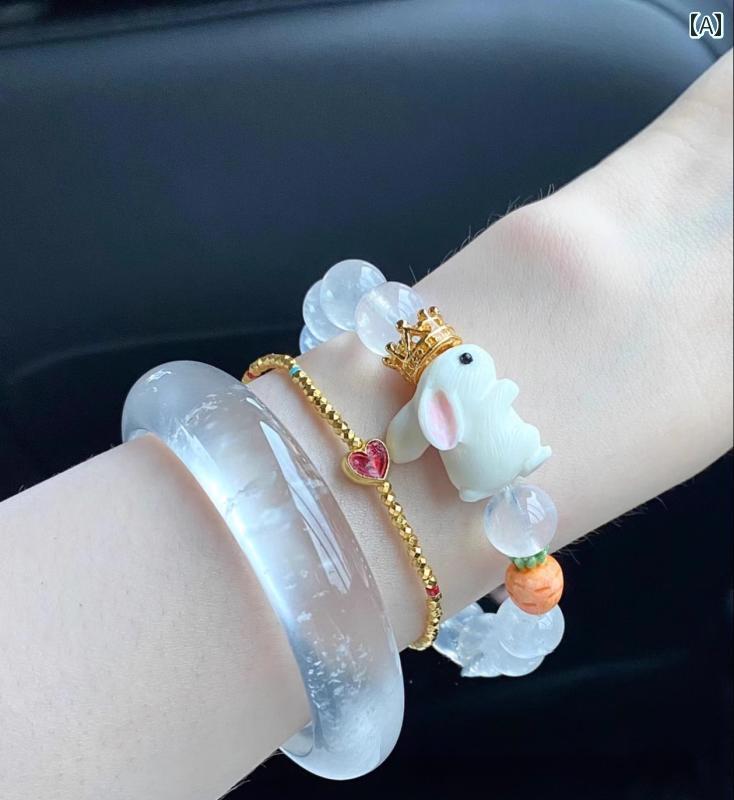バングル レディース アクセサリー ブレスレット クォーツ 白月光 ラウンド シンプル おしゃれ 透明感 プレゼント 誕生日 記念日