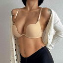 ブラジャー レディース 下着 ランジェリー U字型 美背 小胸 盛れる 大きいサイズ 背中開き ホルターネック インナー 隠れ魅せ 夏