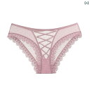 ショーツ レディース 下着 ランジェリー ピンク セクシー レース 花柄 メッシュ バッククロス 紐 桃尻 透け感 誘惑