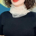 スカーフ ネックカバー 夏 薄手 日焼け防止 ネット メッシュ パール レース 首元カバー 隠し