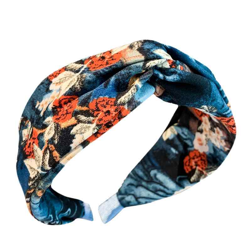 カチューシャ 大人 おしゃれ リボン レトロ 油絵柄 幅広 港国風 立体感 華やか 髪飾り