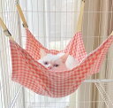 猫 ハンモック ケージ ペット用品 春夏秋冬 吊り下げ 通気性 フック キャンバス ひんやり 涼しい ボア 寝床 ネコ柄 チェック ウサギ 青 白 ピンク