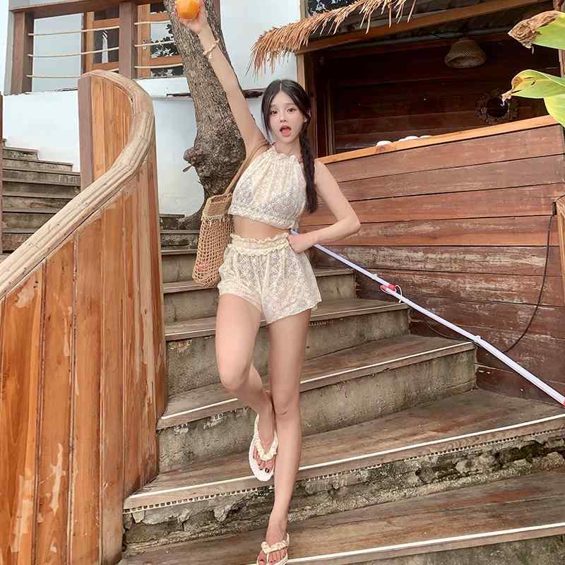 水着 レディース おしゃれ セパレート ホルターネック ビキニ 小胸映え リゾートコーデ かわいい 温泉 バカンス 着痩せ 夏 旅行