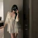 ネグリジェ ルームウェア レディース 下着 ランジェリー キャミソール ワンピース かわいい レース ドット柄 セクシー おしゃれ 快適 睡眠用 部屋着