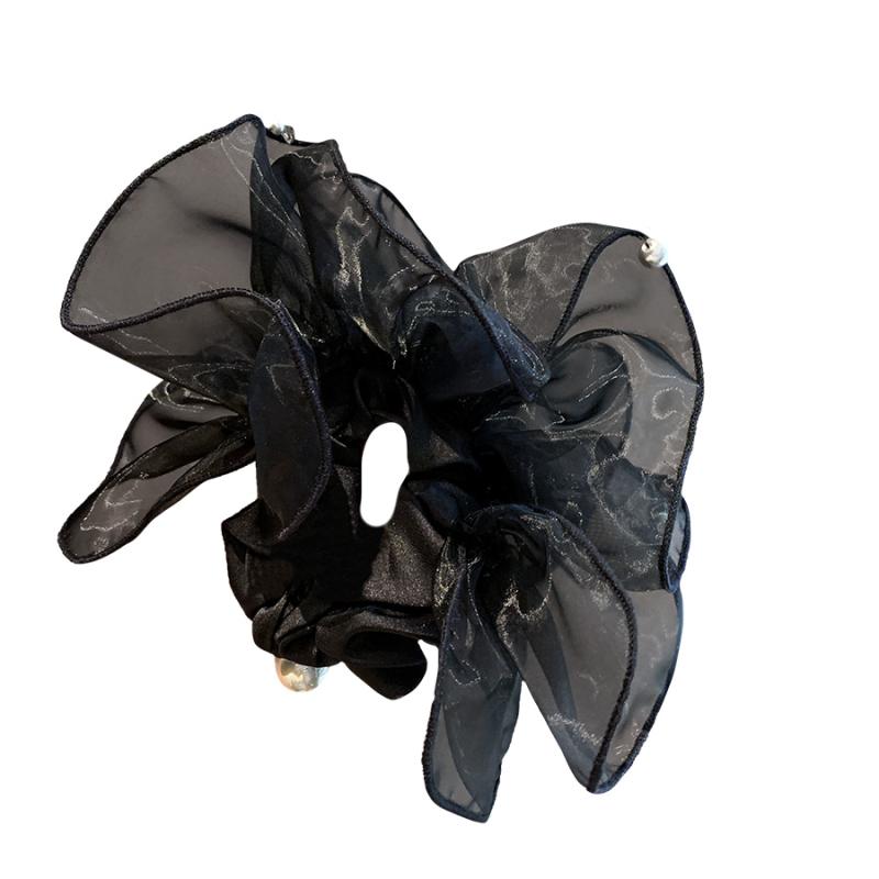 シュシュ 大人 丸子頭 ヘアゴム 黒 オーガンジー 大きめ ふんわり プリンセス ボリューム 丸子頭 アクセサリー 髪飾り おしゃれ 可愛い ヘアアクセサリー ガーリー